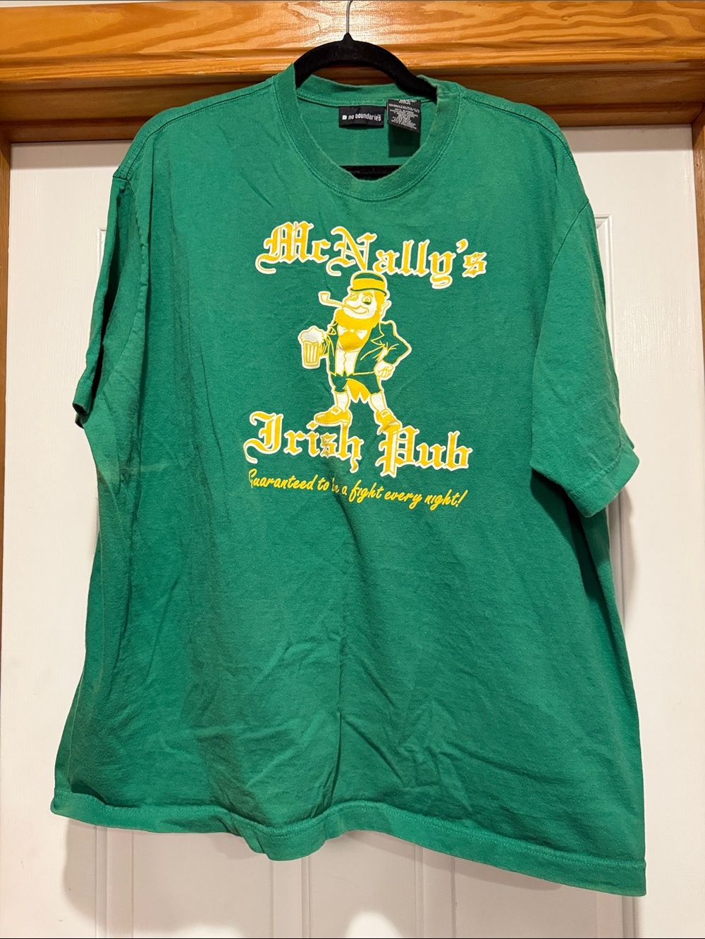 No Boundaries Green Tee with Yellow Pub Graphic